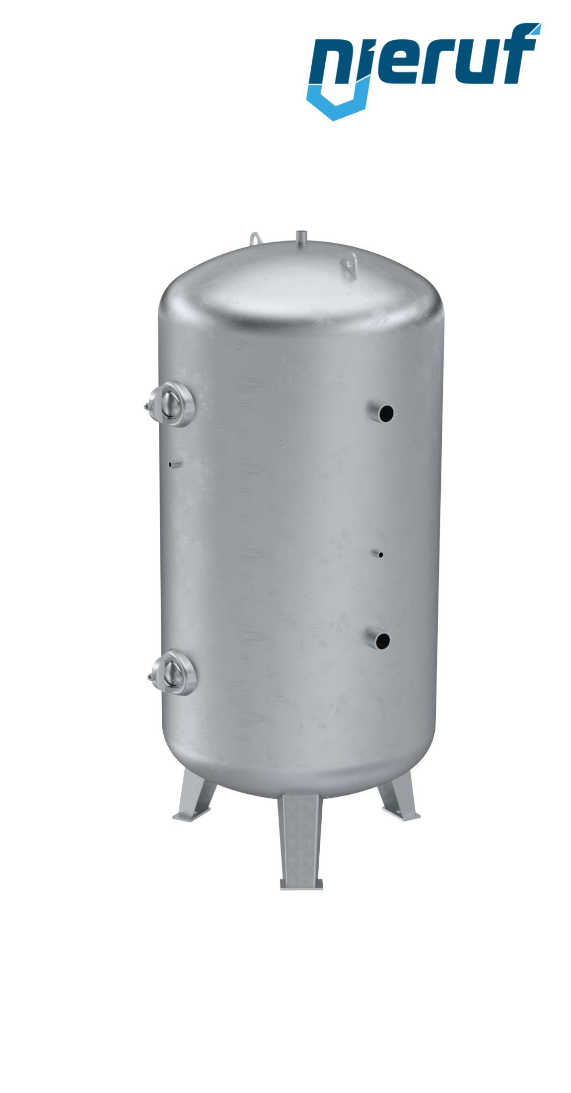 Druckluftbehälter stehend BE01 5000 Liter, 0-11 bar, Stahl grundiert, Durchmesser 1600 mm