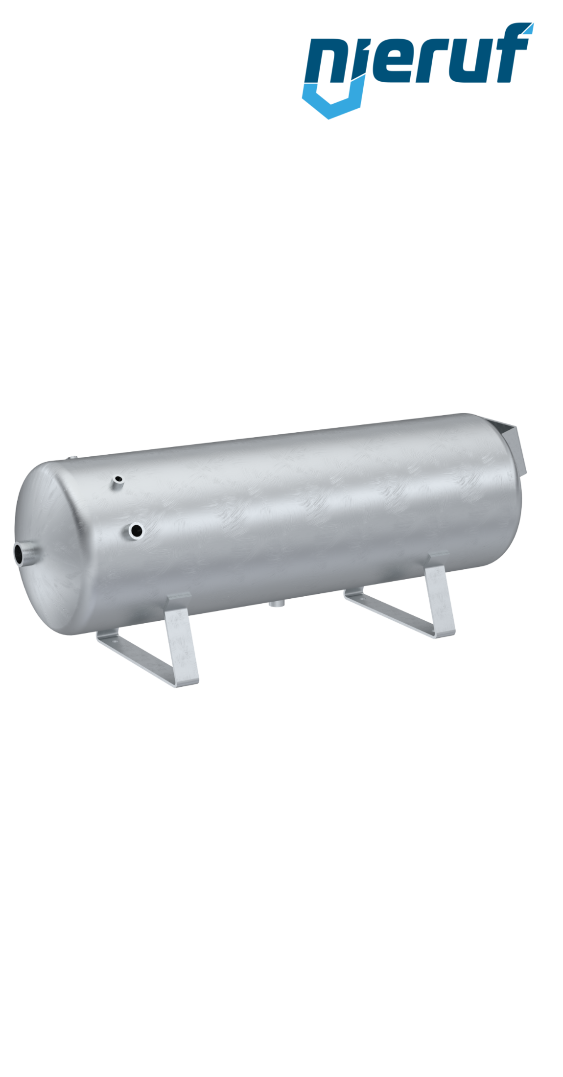 Hochdruckbehälter liegend 150 Liter, 0-31 bar, Stahl grundiert
