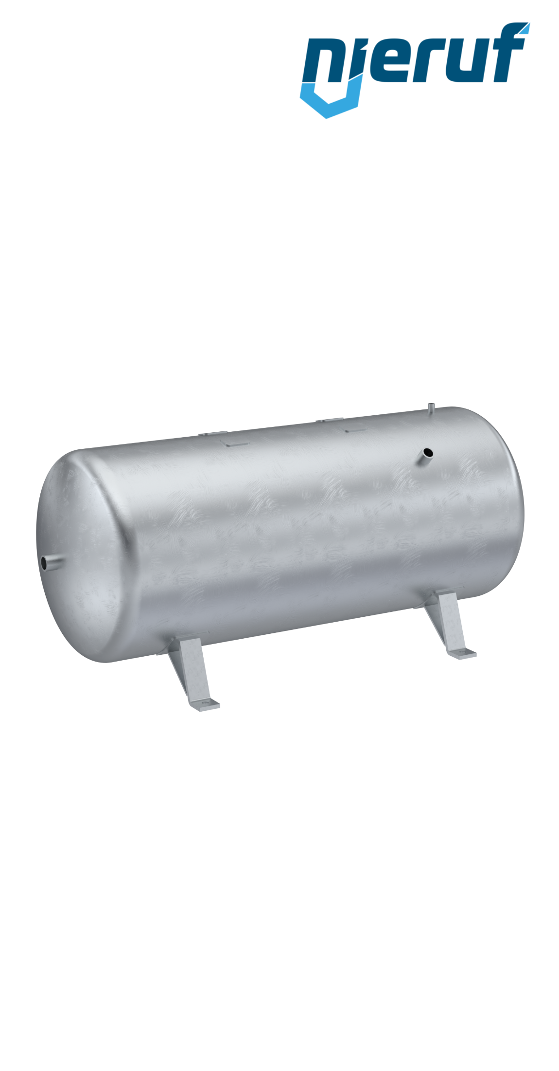Druckbehälter liegend BE01 750 Liter, 0-11 bar, Stahl grundiert