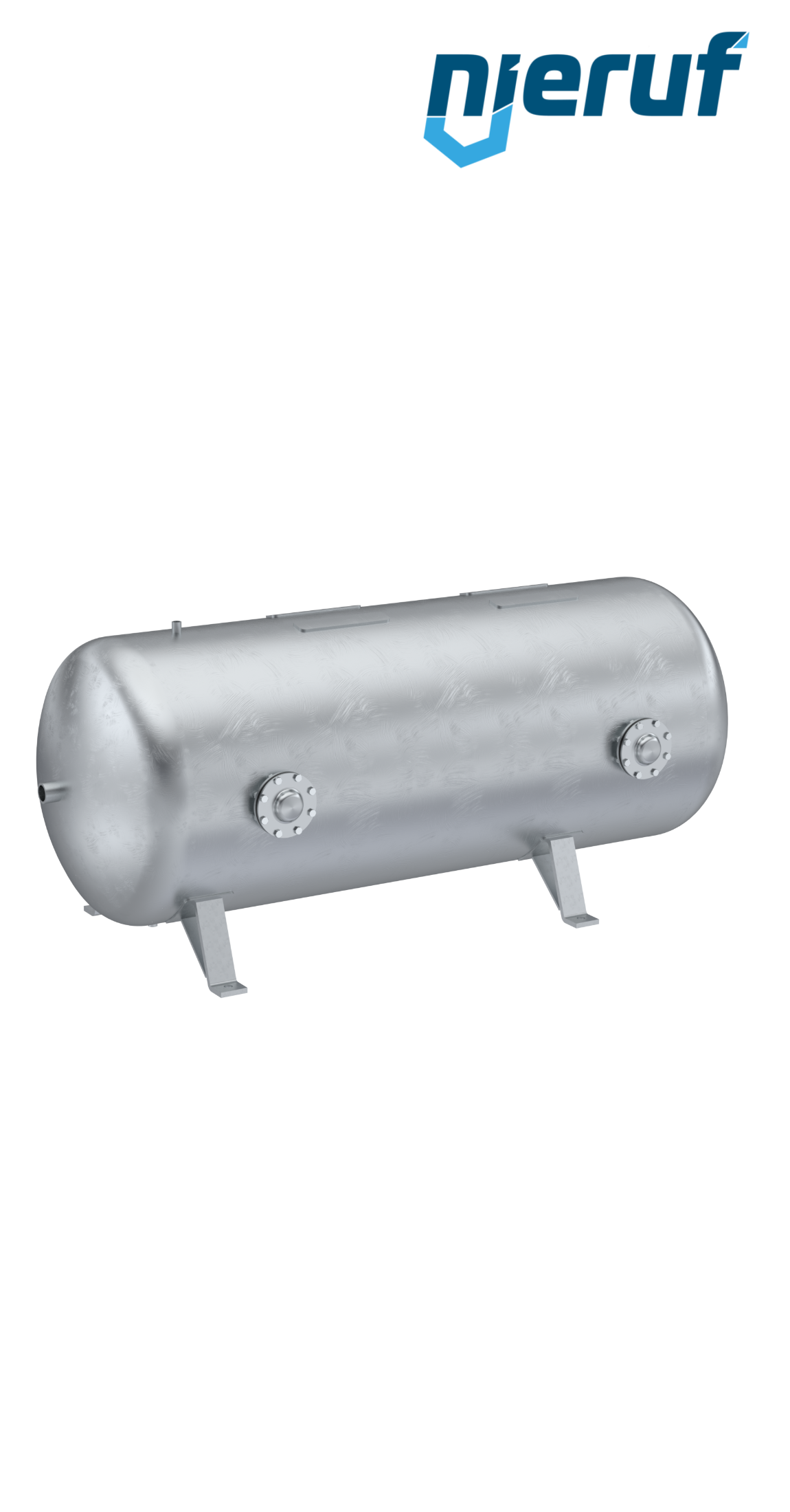 Vakuumbehälter liegend BE03 1000 Liter, -1-3 bar, Stahl feuerverzinkt