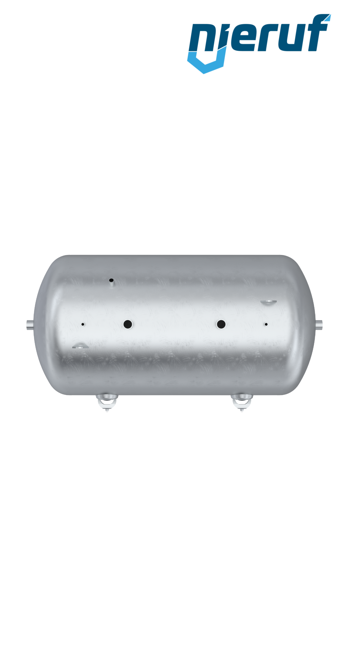 Druckbehälter liegend BE01 5000 Liter, 0-11 bar, Stahl feuerverzinkt, Durchmesser 1400 mm