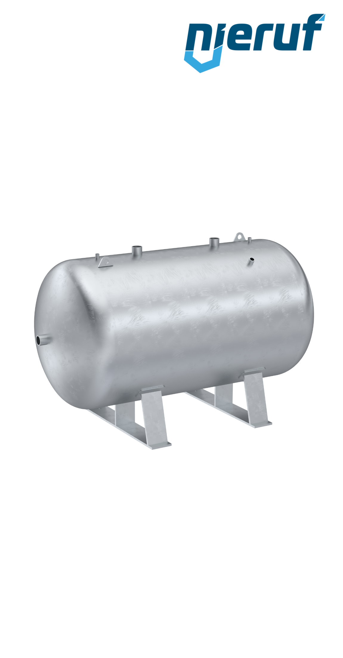 Druckbehälter liegend BE01 10000 Liter, 0-16 bar, Stahl feuerverzinkt, Durchmesser 1800 mm