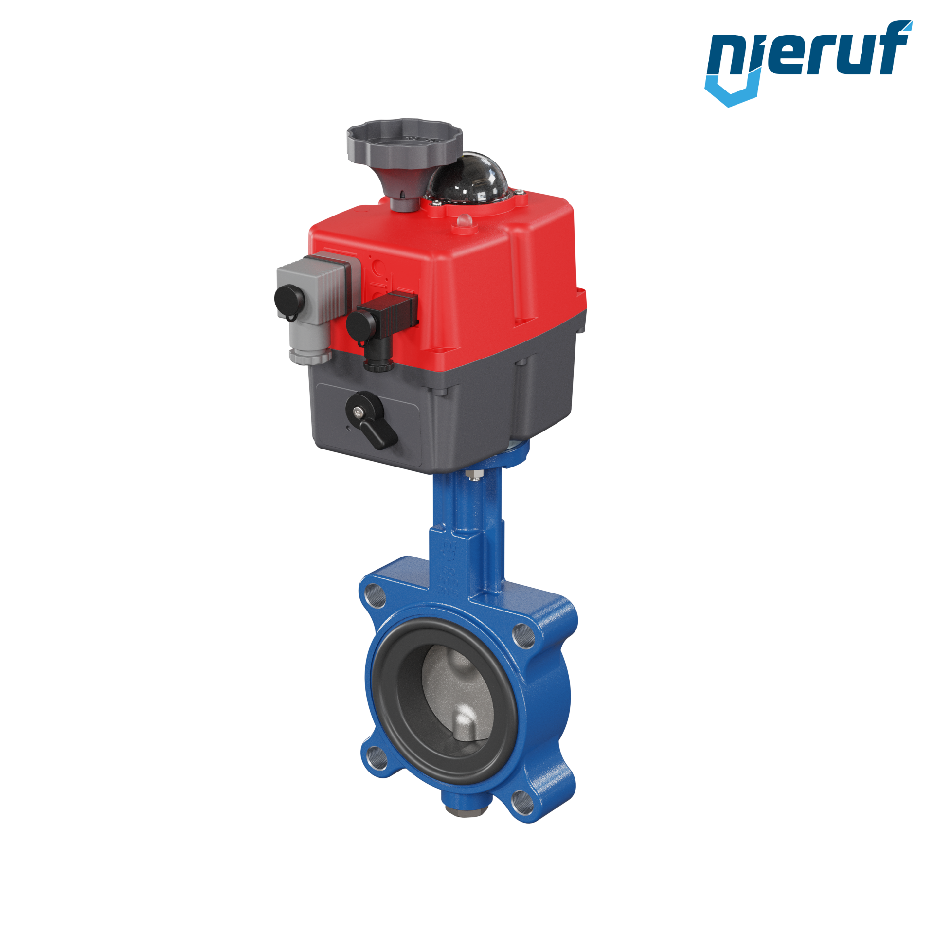 Absperrklappe DN 65 mit Gewindeaugen elektrischer Antrieb 24-240V DVGW Gas