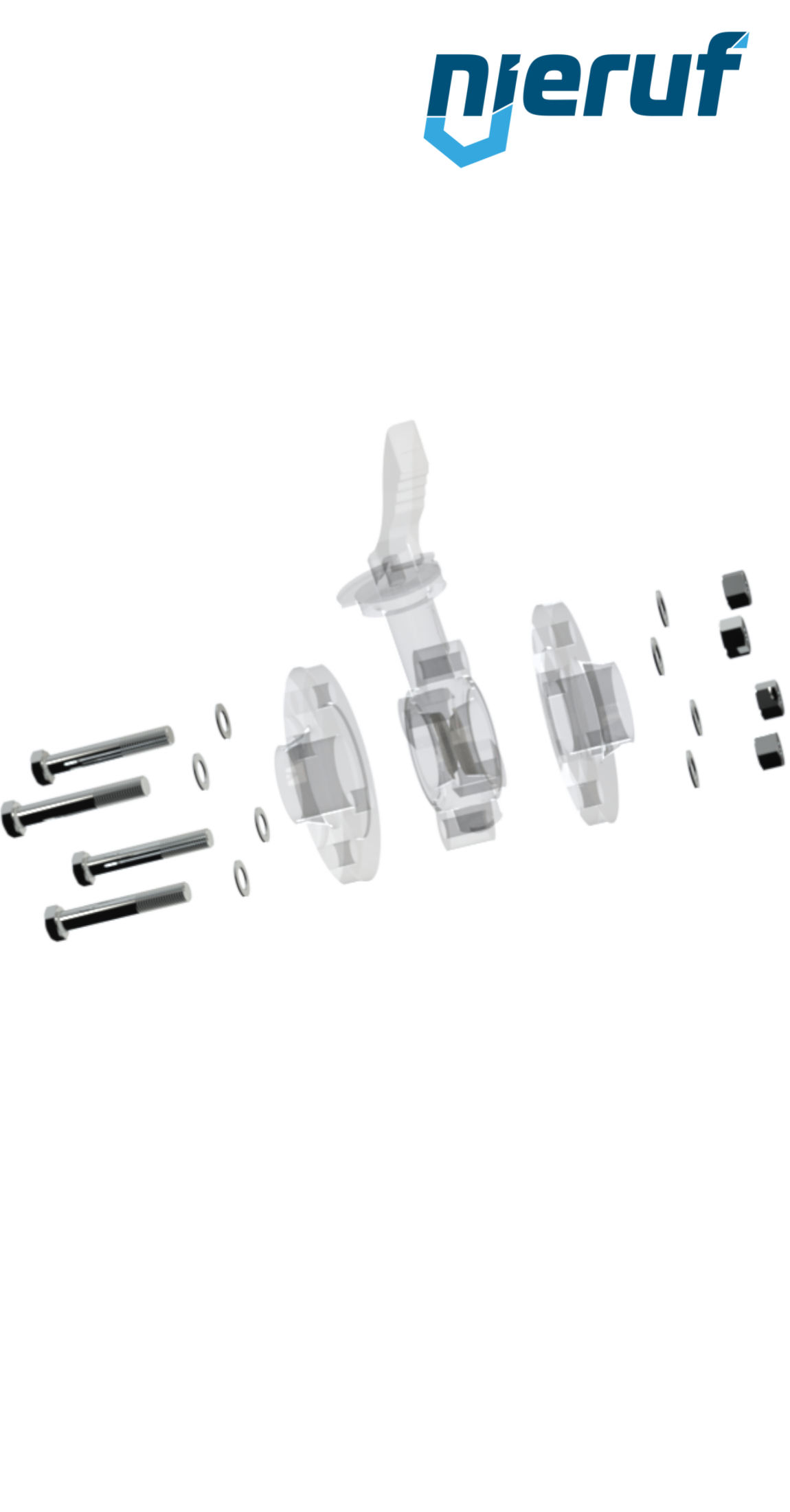 Verbindungsset Absperrklappe/Flansch DN25 - 1" Zoll für Flansch PN16 Edelstahl