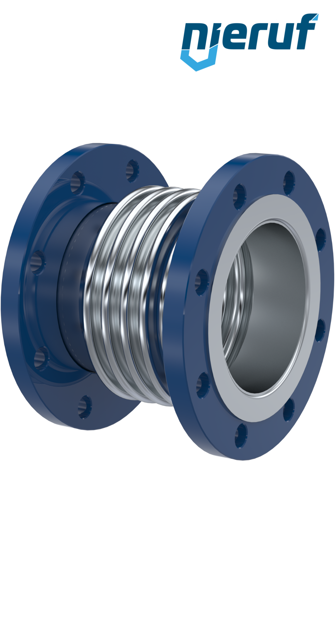 Axialkompensator DN200 Typ KP05 Bördelflansch und Edelstahl-Faltenbalg
