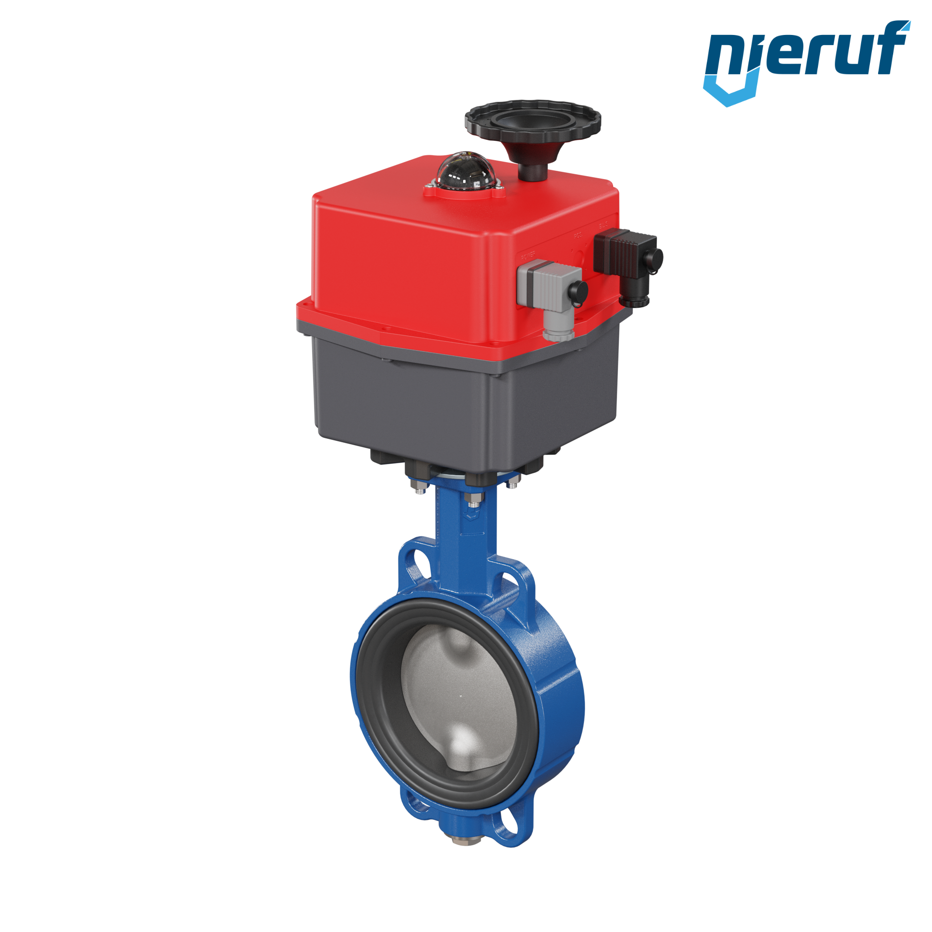 Absperrklappe DN 125 mit Zentrieraugen elektrischer Antrieb 24-240V FPM