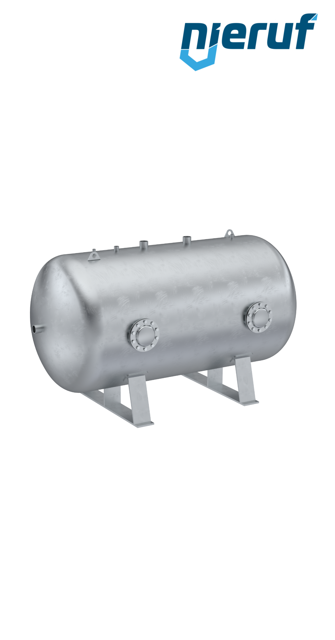 Vakuumbehälter liegend BE03 1500 Liter, -1-3 bar, Stahl feuerverzinkt