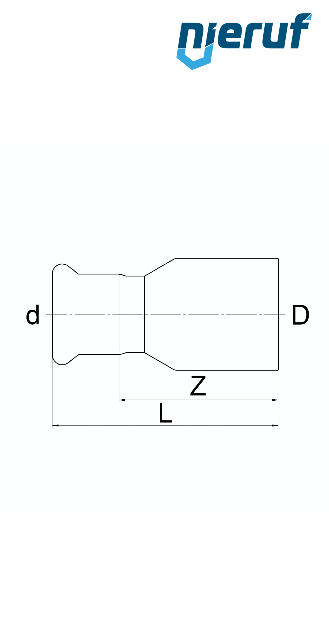 Reduzierstück Pressfitting A DN40 x DN20 Edelstahl