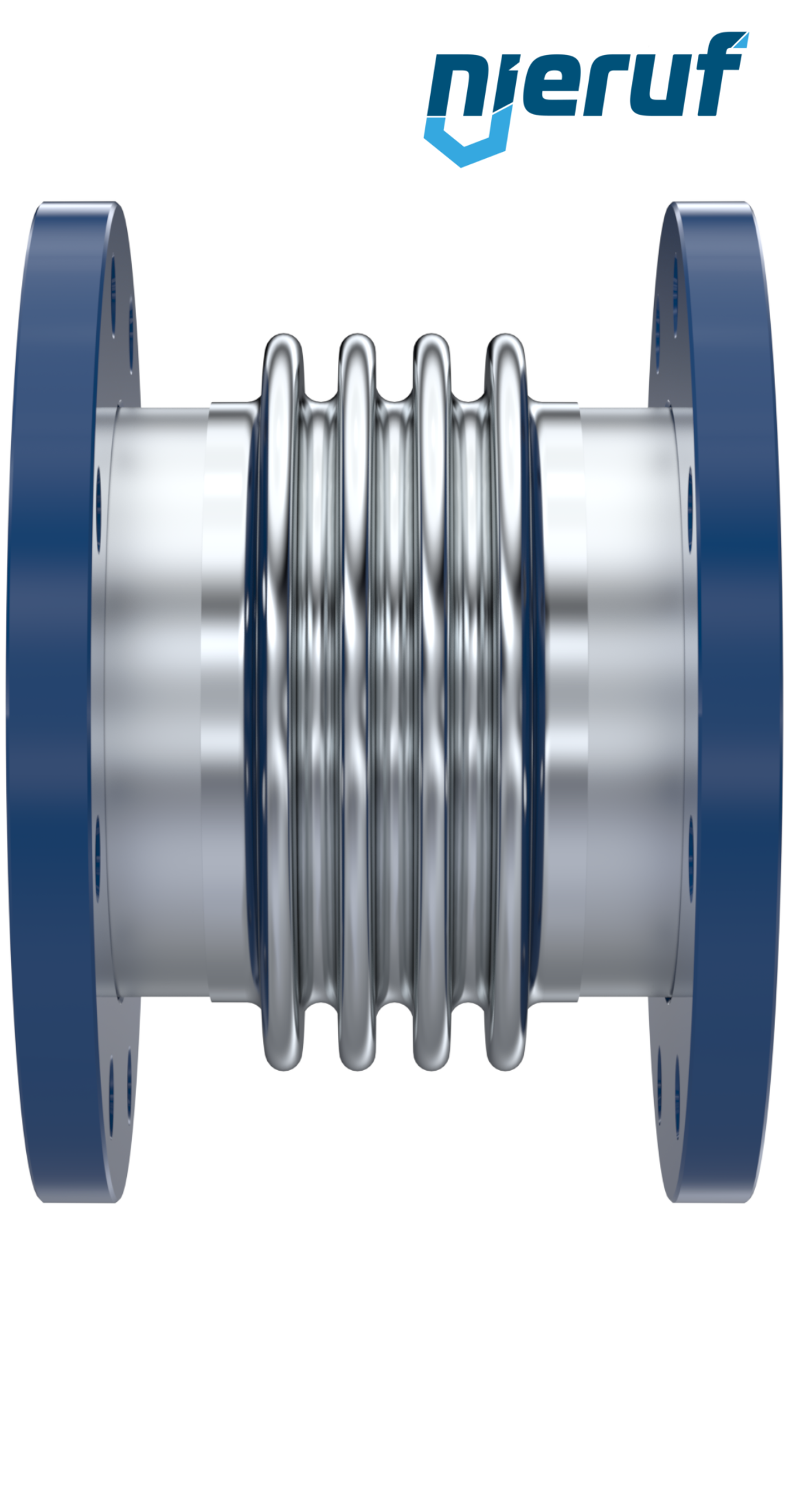 Axialkompensator DN200 Typ KP05 Bördelflansch und Edelstahl-Faltenbalg