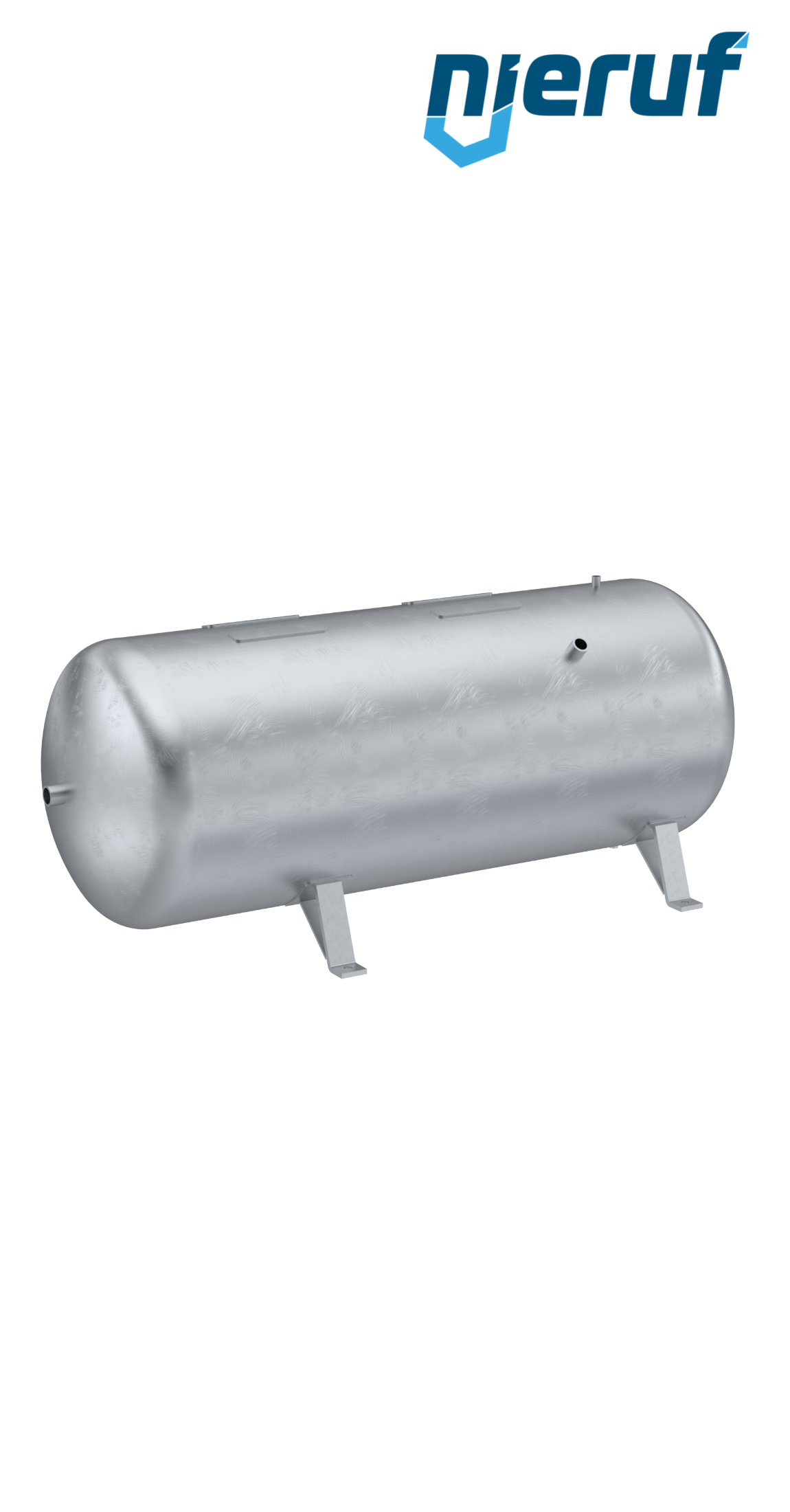 Vakuumbehälter liegend BE03 1000 Liter, -1-3 bar, Stahl feuerverzinkt